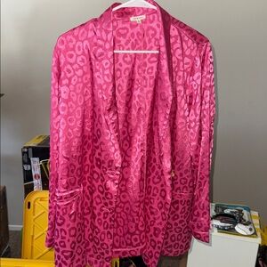 JODIFL Pink Leopard Print Blazer